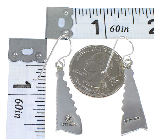 Multicolor Sterling Silver Southwest Water Wave Hook Dangle Earrings WX71693